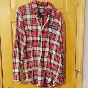 Men's size Large, Plaid Harley Davidson button up shirt
